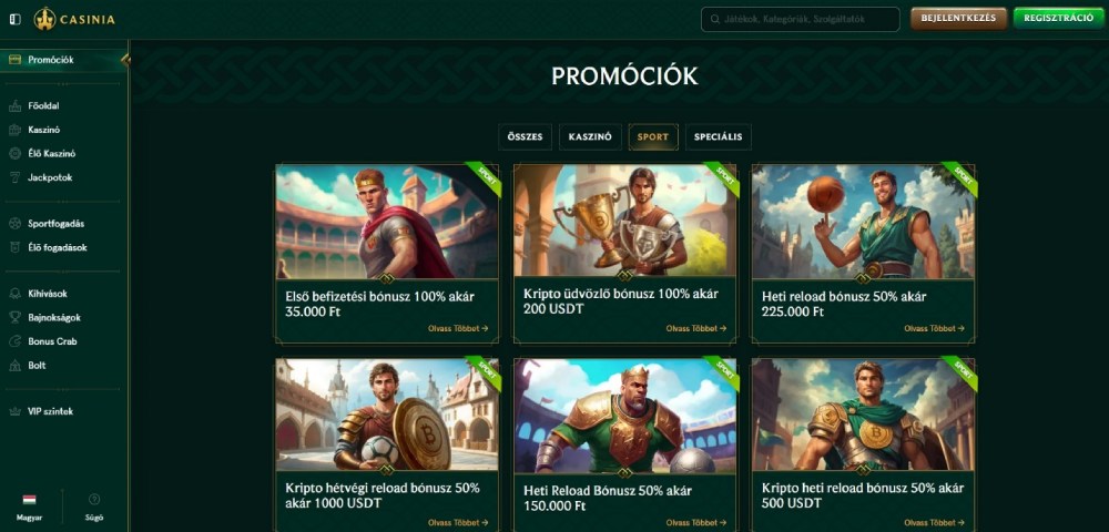 Casinia bónusz