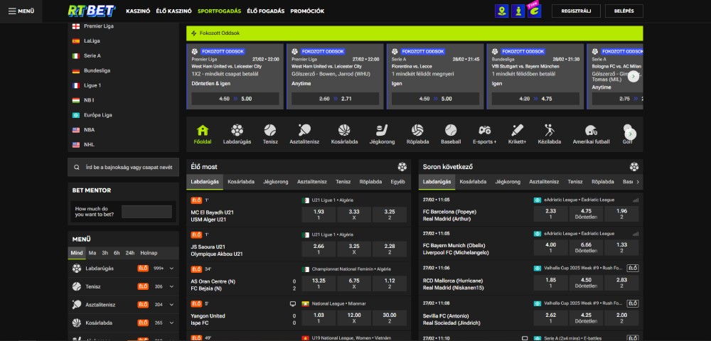 RTbet a legjobb magyar fogadási bónuszokkal